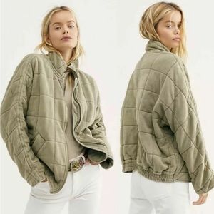 Free People Dolman Quilted Jacket in Green Size: XS